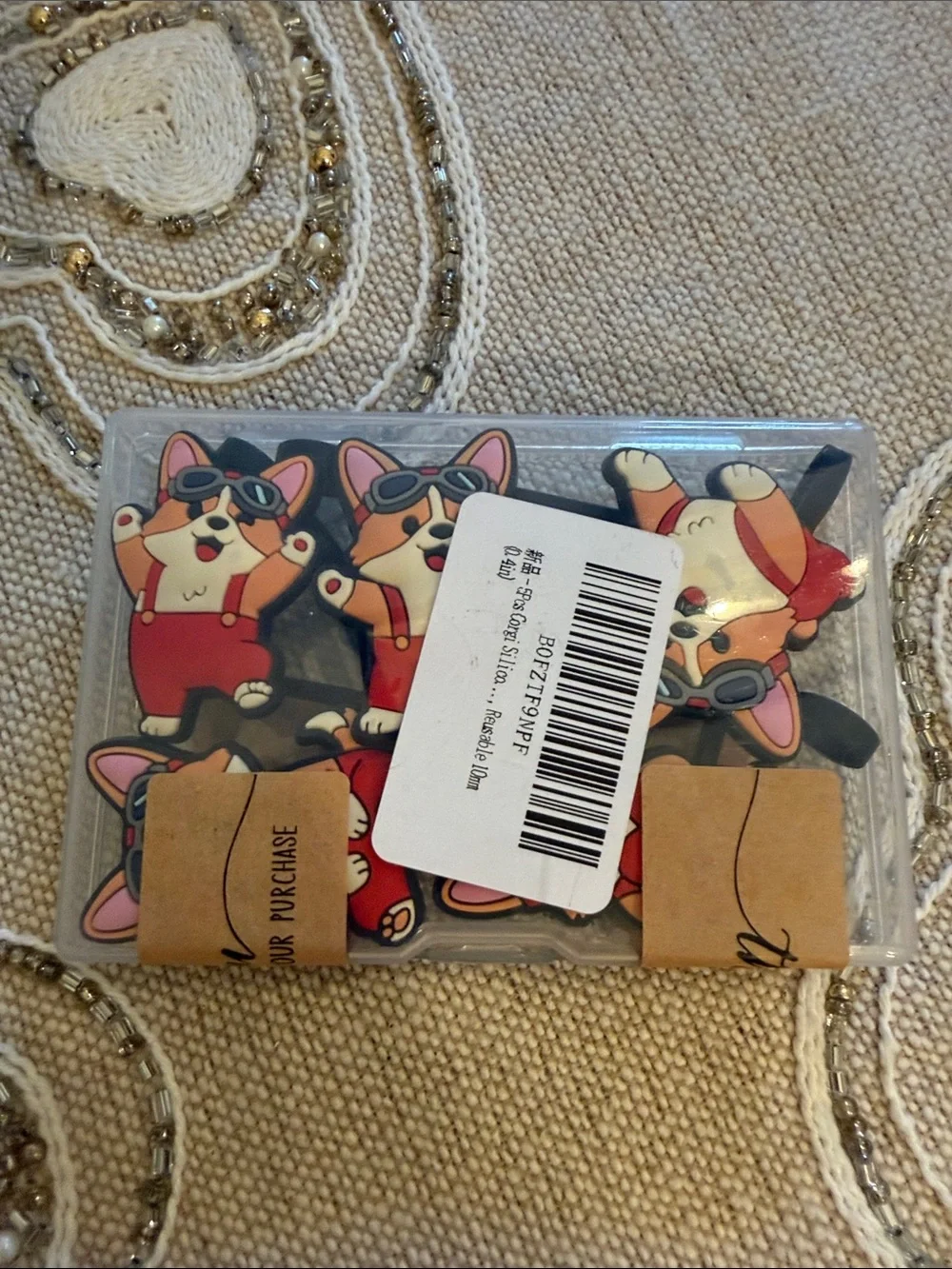 Cute Corgi Straw Topper-5 pcs